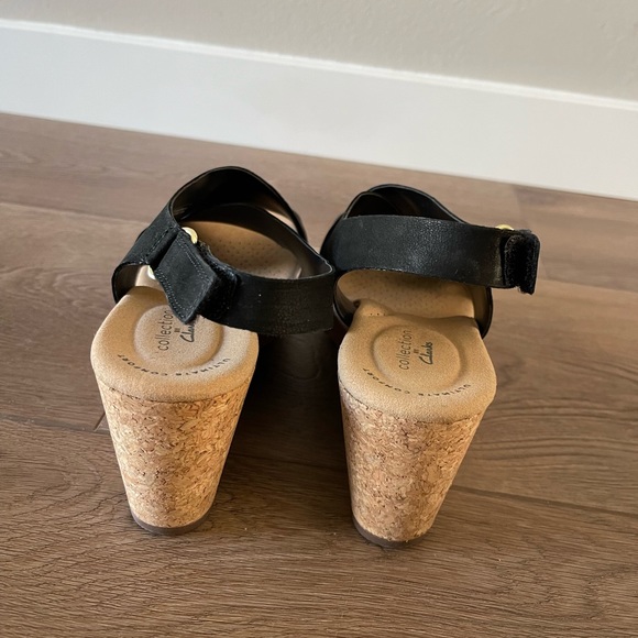 Clarks Annadel Eirwyn black wedge sandal. Size 8 - Picture 3 of 5
